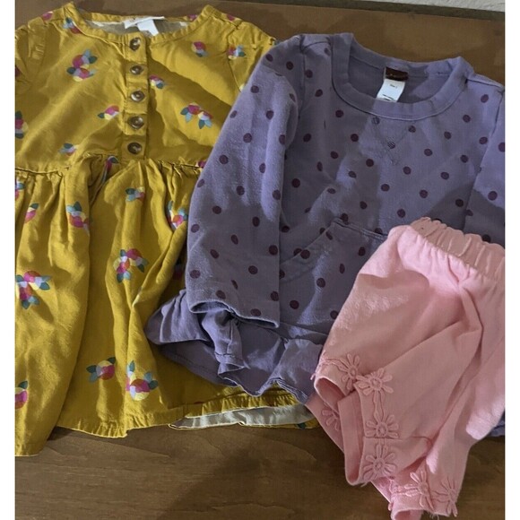 LOT 3 Girl Size 2 2T Disney Pink Shorts Cat Jack Dress Tea Collection Purple Top - Picture 11 of 11